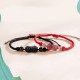 Silver Sheen Obsidian Strawberry Quartz PiXiu Bracelet Silver Sheen Obsidian Strawberry Quartz PiXiu Bracelet
