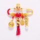 Copper Year of the Snake Tassels Fu Bowl Lucky Fortune Bag Brooch Copper Year of the Snake Tassels Fu Bowl Lucky Fortune Bag Brooch