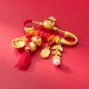 Copper Year of the Snake Tassels Fu Bowl Lucky Fortune Bag Brooch Copper Year of the Snake Tassels Fu Bowl Lucky Fortune Bag Brooch