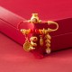 Copper Year of the Snake Tassels Fu Bowl Lucky Fortune Bag Brooch Copper Year of the Snake Tassels Fu Bowl Lucky Fortune Bag Brooch