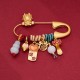 Dragon Fu Character Fortune Brass Protection Brooch Dragon Fu Character Fortune Brass Protection Brooch