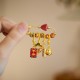 Cinnabar Zongzi Fu Character Caishen Copper Blessing Brooch Cinnabar Zongzi Fu Character Caishen Copper Blessing Brooch