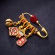 Cinnabar Zongzi Fu Character Caishen Copper Blessing Brooch Cinnabar Zongzi Fu Character Caishen Copper Blessing Brooch