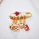Cinnabar Zongzi Fu Character Caishen Copper Blessing Brooch Cinnabar Zongzi Fu Character Caishen Copper Blessing Brooch