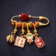 Cinnabar Zongzi Fu Character Caishen Copper Blessing Brooch Cinnabar Zongzi Fu Character Caishen Copper Blessing Brooch
