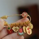 Fu Character Butterfly Brass Fortune Brooch Fu Character Butterfly Brass Fortune Brooch