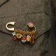 Fu Character Butterfly Brass Fortune Brooch Fu Character Butterfly Brass Fortune Brooch