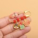 Gourd Dancing Lion Fu Character Blessing Brooch