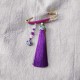 Vintage Chalcedony Beads Tassels Positive Brooch Vintage Chalcedony Beads Tassels Positive Brooch