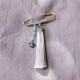 Vintage Chalcedony Beads Tassels Positive Brooch Vintage Chalcedony Beads Tassels Positive Brooch