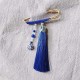 Vintage Chalcedony Beads Tassels Positive Brooch Vintage Chalcedony Beads Tassels Positive Brooch