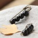 Vintage Sandalwood Agathis Ebony Beads Healing Brooch Vintage Sandalwood Agathis Ebony Beads Healing Brooch