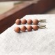Vintage Sandalwood Agathis Ebony Beads Healing Brooch Vintage Sandalwood Agathis Ebony Beads Healing Brooch