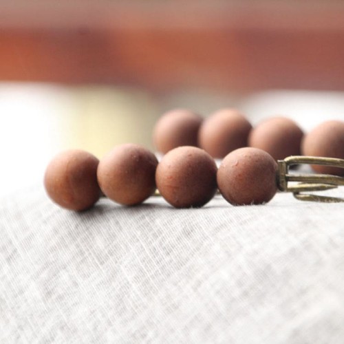 Vintage Sandalwood Agathis Ebony Beads Healing Brooch Vintage Sandalwood Agathis Ebony Beads Healing Brooch