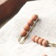 Vintage Sandalwood Agathis Ebony Beads Healing Brooch Vintage Sandalwood Agathis Ebony Beads Healing Brooch