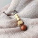 Vintage Bodhi Seed Boxwood Lotus Sandalwood Peace Brooch