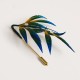 Handmade Velvet Mulberry Silk Green Yellow Blue Leaves Brooch Handmade Velvet Mulberry Silk Green Yellow Blue Leaves Brooch