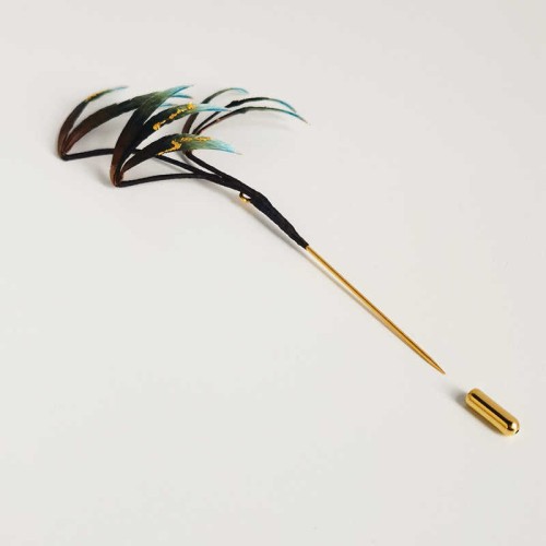Handmade Velvet Mulberry Silk Green Bamboo Leaves Brooch Handmade Velvet Mulberry Silk Green Bamboo Leaves Brooch
