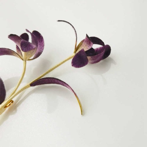 Handmade Velvet Mulberry Silk Orchid Flower Brooch Handmade Velvet Mulberry Silk Orchid Flower Brooch