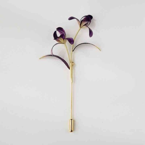 Handmade Velvet Mulberry Silk Orchid Flower Brooch Handmade Velvet Mulberry Silk Orchid Flower Brooch