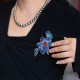 Handmade Yangzhou Velvet Mulberry Silk Blue Flowers Brooch Handmade Yangzhou Velvet Mulberry Silk Blue Flowers Brooch