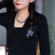Handmade Yangzhou Velvet Mulberry Silk Blue Flowers Brooch Handmade Yangzhou Velvet Mulberry Silk Blue Flowers Brooch