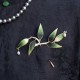 Handmade Yangzhou Velvet Mulberry Silk Green Bamboo Brooch Handmade Yangzhou Velvet Mulberry Silk Green Bamboo Brooch