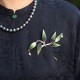 Handmade Yangzhou Velvet Mulberry Silk Green Bamboo Brooch Handmade Yangzhou Velvet Mulberry Silk Green Bamboo Brooch