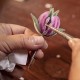Handmade Yangzhou Velvet Mulberry Silk Peach Blossom Brooch