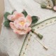 Handmade Yangzhou Velvet Mulberry Silk Peach Blossom Brooch