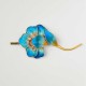 Handmade Velvet Mulberry Silk Blue Flower Brooch Handmade Velvet Mulberry Silk Blue Flower Brooch