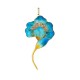 Handmade Velvet Mulberry Silk Blue Flower Brooch Handmade Velvet Mulberry Silk Blue Flower Brooch