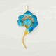 Handmade Velvet Mulberry Silk Blue Flower Brooch Handmade Velvet Mulberry Silk Blue Flower Brooch