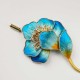 Handmade Velvet Mulberry Silk Blue Flower Brooch Handmade Velvet Mulberry Silk Blue Flower Brooch