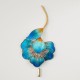Handmade Velvet Mulberry Silk Blue Flower Brooch Handmade Velvet Mulberry Silk Blue Flower Brooch