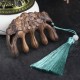 Green Sandalwood Plum Blossom Koi Fish Engraved Comb Green Sandalwood Plum Blossom Koi Fish Engraved Comb