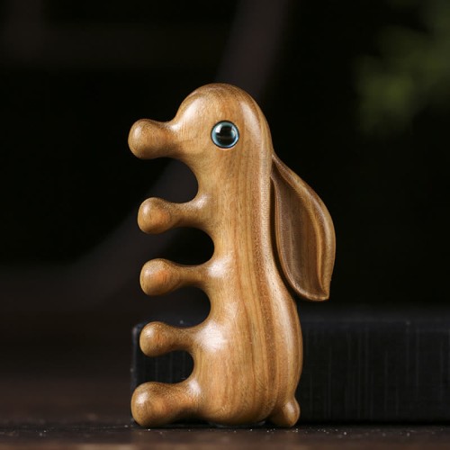 Small Leaf Sandalwood Bunny Relaxation Comb Small Leaf Sandalwood Bunny Relaxation Comb
