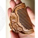 Natural Green Sandalwood Lotus Engraved Soothing Comb Natural Green Sandalwood Lotus Engraved Soothing Comb