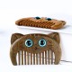 Simple Cat Pattern Green Sandalwood Portable Comb Simple Cat Pattern Green Sandalwood Portable Comb