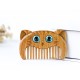 Simple Cat Pattern Green Sandalwood Portable Comb Simple Cat Pattern Green Sandalwood Portable Comb
