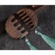 Green Sandalwood Plum Blossom Koi Fish Engraved Comb Green Sandalwood Plum Blossom Koi Fish Engraved Comb