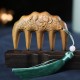 Green Sandalwood Plum Blossom Koi Fish Engraved Comb Green Sandalwood Plum Blossom Koi Fish Engraved Comb