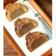 Natural Green Sandalwood Lotus Engraved Soothing Comb Natural Green Sandalwood Lotus Engraved Soothing Comb