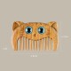 Simple Cat Pattern Green Sandalwood Portable Comb Simple Cat Pattern Green Sandalwood Portable Comb