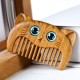 Simple Cat Pattern Green Sandalwood Portable Comb Simple Cat Pattern Green Sandalwood Portable Comb