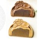 Natural Green Sandalwood Lotus Engraved Soothing Comb Natural Green Sandalwood Lotus Engraved Soothing Comb