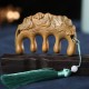 Green Sandalwood Plum Blossom Koi Fish Engraved Comb Green Sandalwood Plum Blossom Koi Fish Engraved Comb
