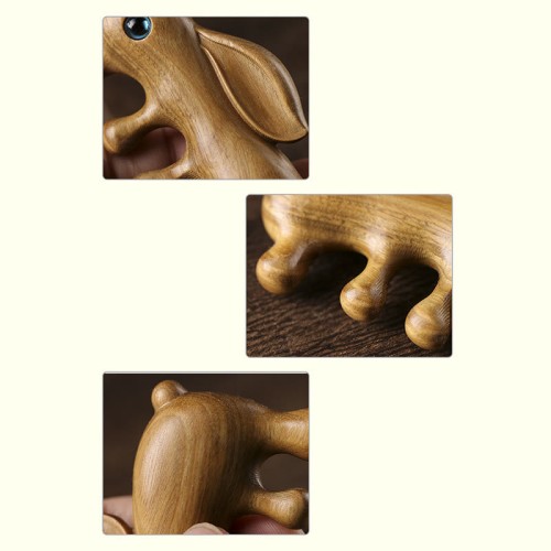 Small Leaf Sandalwood Bunny Relaxation Comb Small Leaf Sandalwood Bunny Relaxation Comb
