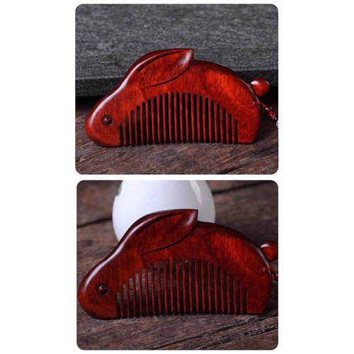 Small Leaf Sandalwood Bunny Comb with Gift Box Small Leaf Sandalwood Bunny Comb with Gift Box