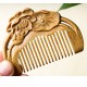 Natural Green Sandalwood Lotus Engraved Soothing Comb Natural Green Sandalwood Lotus Engraved Soothing Comb